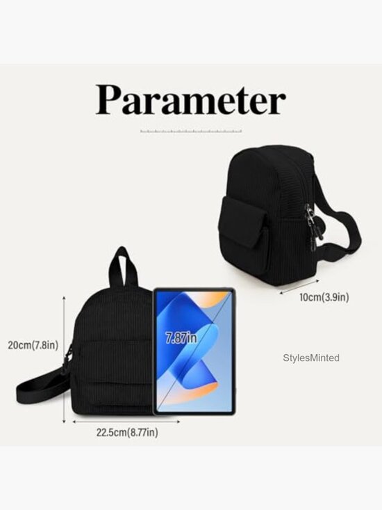 Corduroy Mini Backpack Lightweight Daypack Travel Backpack